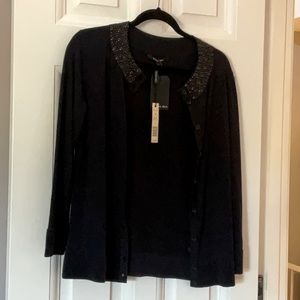 Rachel Roy Navy Blue Deep Sea Jeweled Cardigan